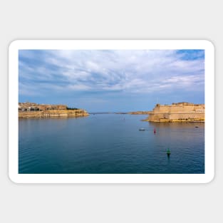 Valletta city and Fort St. Angelo in Birgu Sticker